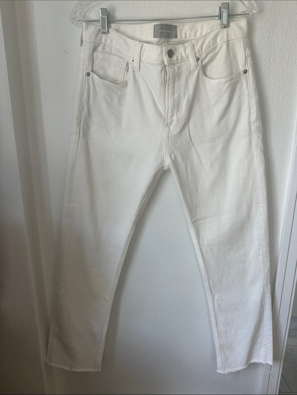 Everlane Cream Slim Straight Jeans
